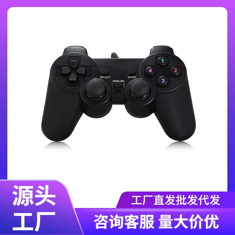 USB Gamepad PS2 Style Single Player Wired PC Arcade Joystick Controller PS Wired Controller