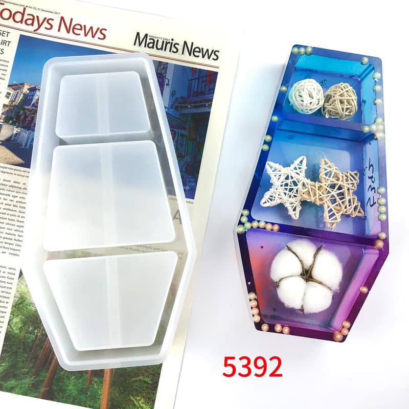 DIY Crystal Epoxy Resin Mold Coffin Storage Box Mold Coffin Mold Mirror Potted Plant Coffin Silicone Mold