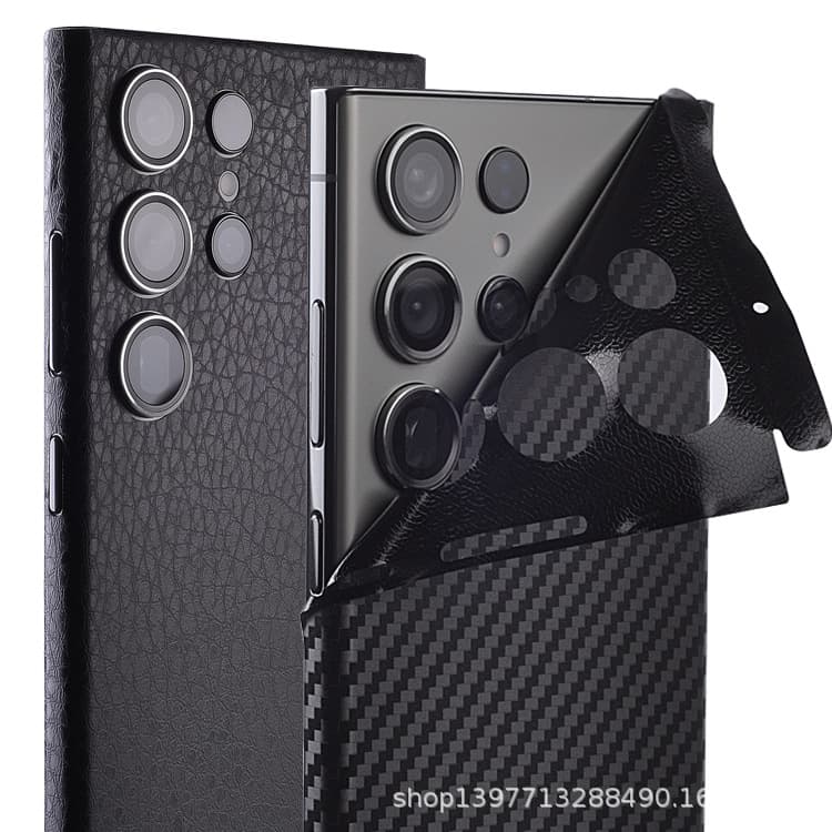 Suitable for Samsung S25Ultra film full coverage S23 + anti-scratch S24 carbon fiber crocodile skin pattern S26 rear film sticker
