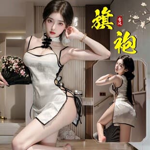 Pure & Seductive 2026 New Style Sexy Lingerie, Easy-Off Bedroom Dress, Cheongsam Temptation Uniform Sleepwear