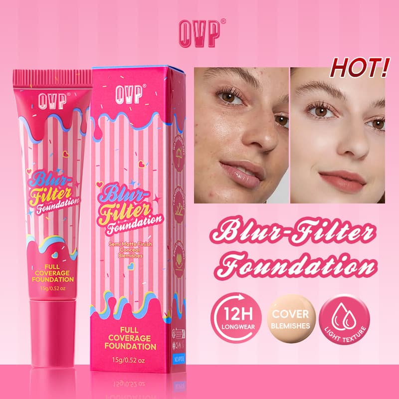 OVP Foundation Liquid Oil Control, Long-Lasting, Non-Cakey, Creamy Finish, Cross-Border Compliant Selling Points