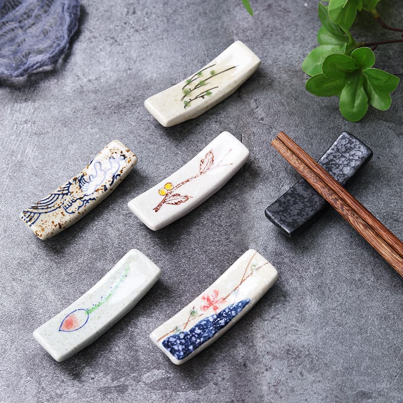 Japanese style ceramic chopstick stand tableware underglaze color porcelain underglaze color hotel table chopstick pillow chopstick holder