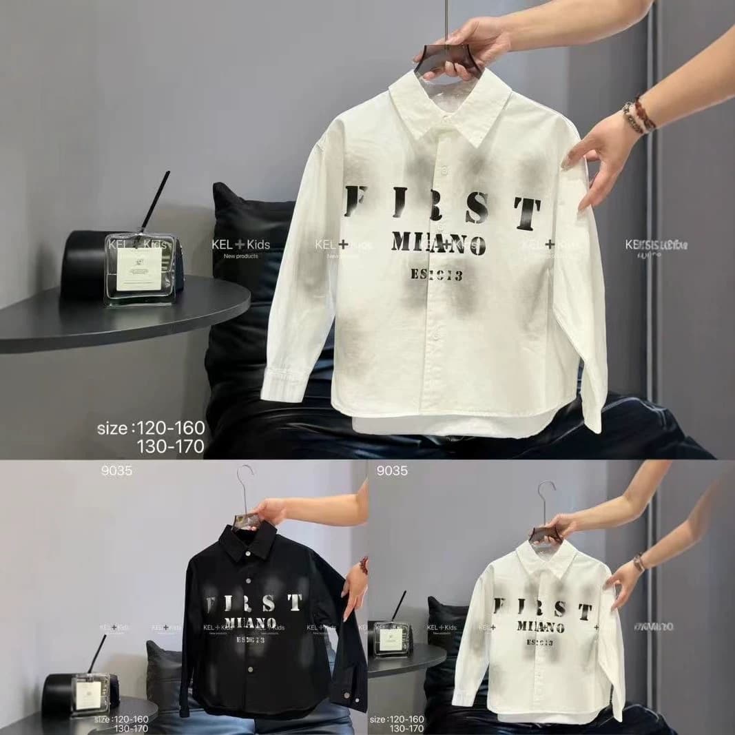 Autumn White Shirt for Older Kids, Versatile European-American Style, Huzhou Zhili Kids' Clothing Wholesale, Sizes 130-170, Cross-border