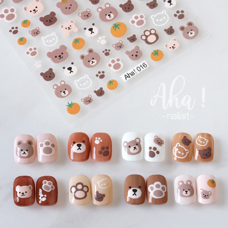 Nail art stickers Internet celebrity popular cute cartoon bear rainbow cloud nail art stickers nail decals nail art trinkets