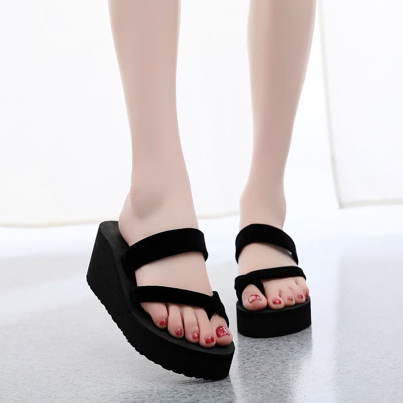 Women's Unique Fashionable Outer Wear Flip Flops Thick Bottom Beach Internet Celebrity Sandals Summer Casual Flats