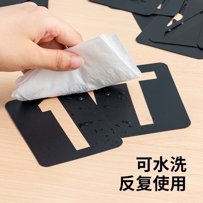Numeric Letter Symbol Hollow Plastic Ruler Stencil for Tracing and Spray Painting, DIY Wall Furniture Painting Board, Black PP