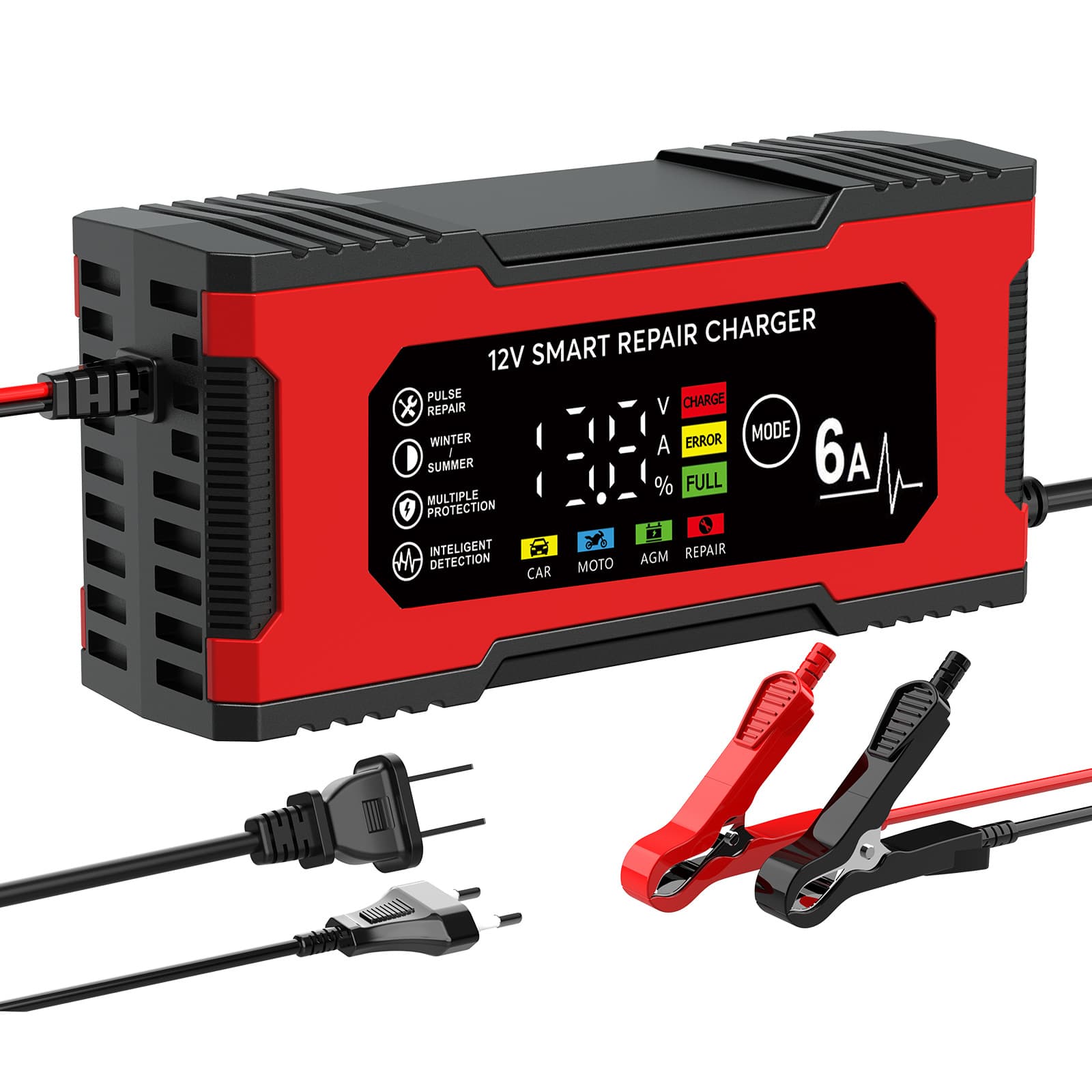 12V6A New Car Battery Charger 12V Battery Charger Motorcycle Battery Charger Repair