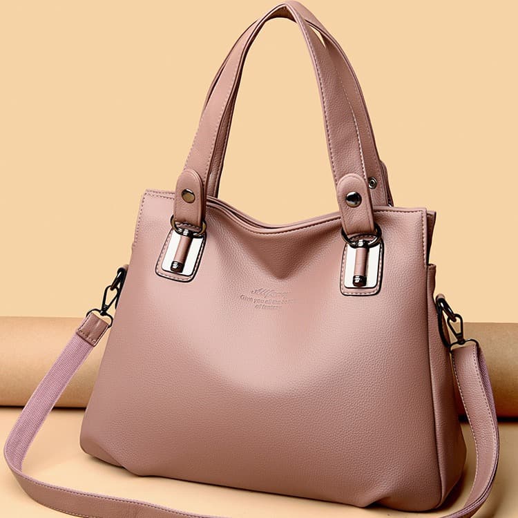2024 New Soft Leather Large Bag European and American Versatile Commuter Large Capacity Crossbody Shoulder Tote Bag