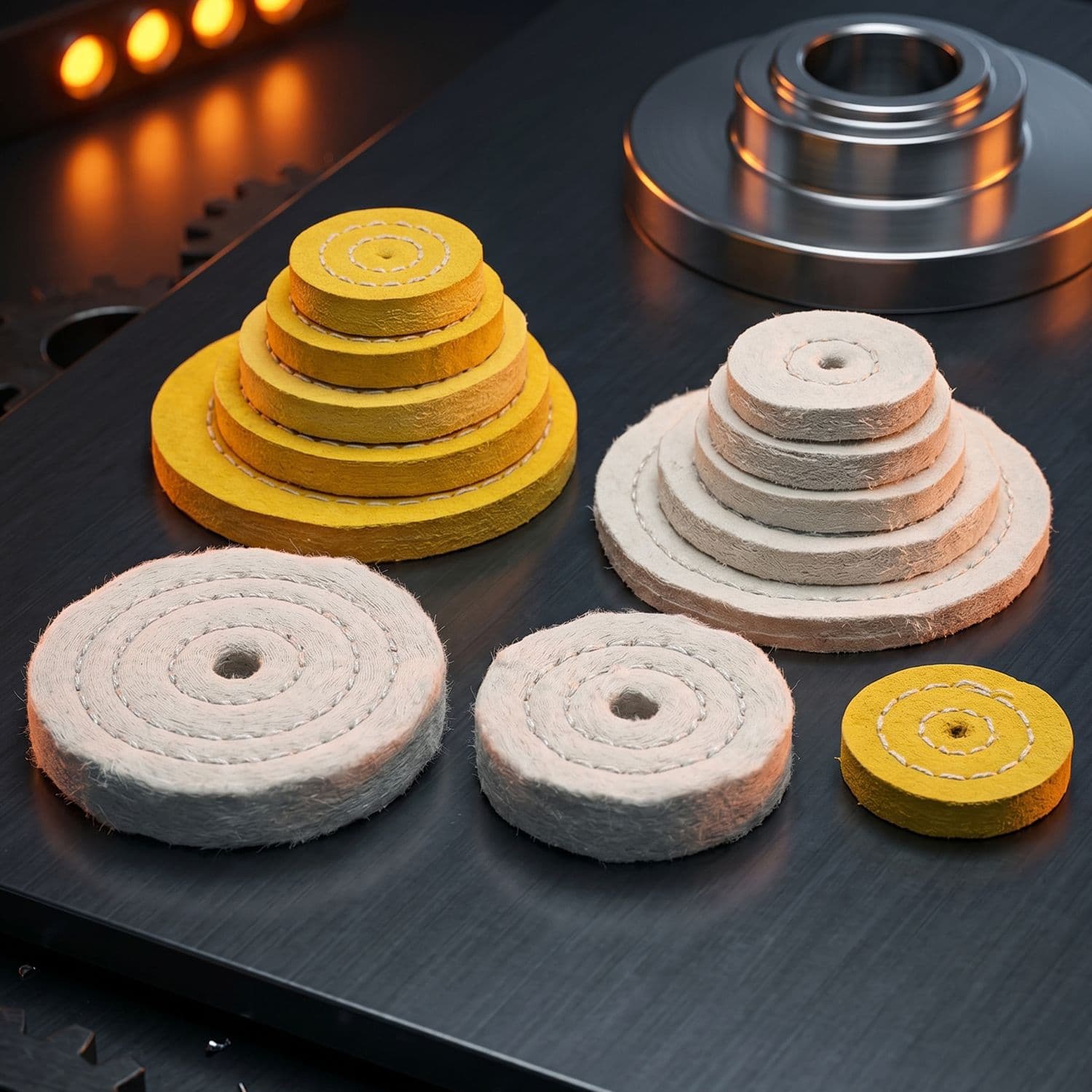 20 Thickened Cloth Polishing Wheel, Yellow Thickened White Cloth Wheel, Grinding Head Cloth Wheel Disc, Polishing Brush, Mini Cloth Wheel 25