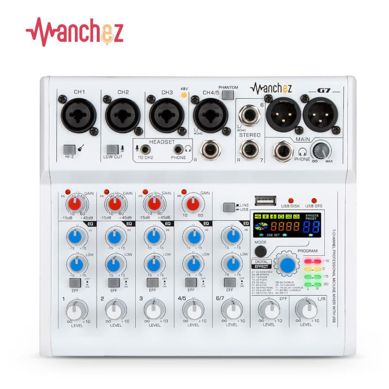 URX Small 7-Channel Sound Card Mixer Mini Mobile Live Professional Recording OTG Karaoke Computer