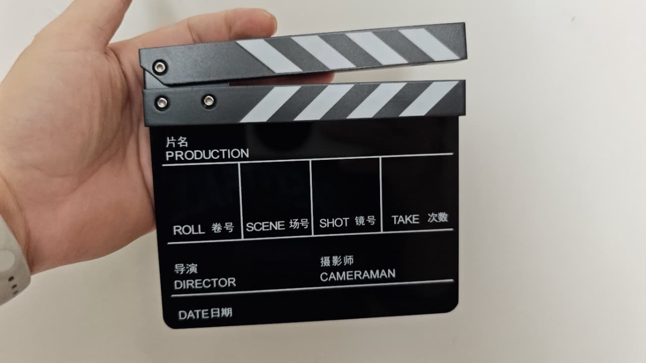 Small film clapperboard, acrylic close-up board with magnet, 15.4*14cm