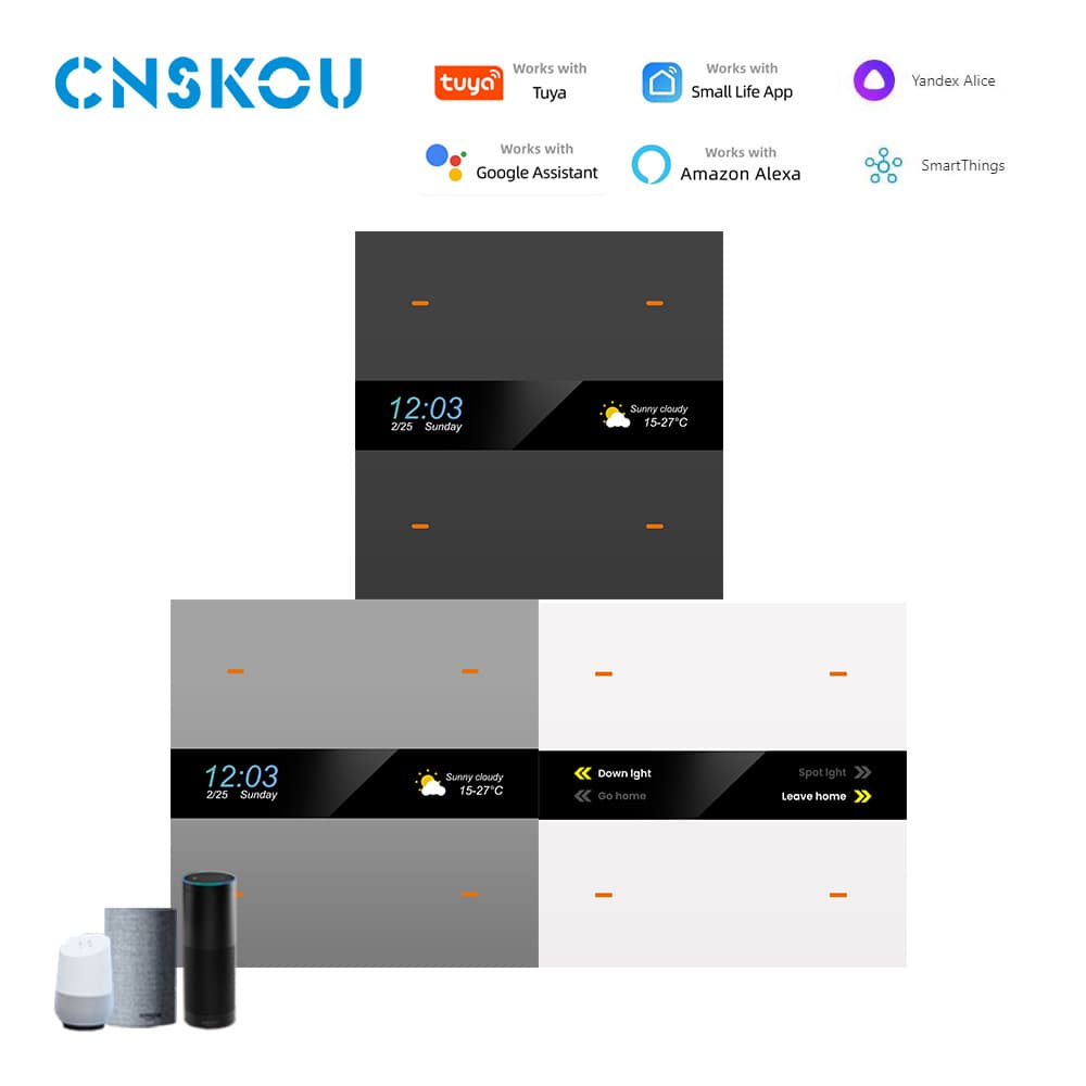 86 EU UK Scene Control 4-Key Smart Switch Graffiti Zigbee Remote Control Smart Home Temperature