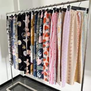 Cotton silk pajama pants for women, summer plus size slimming thin rayon, outwear home loose casual pants