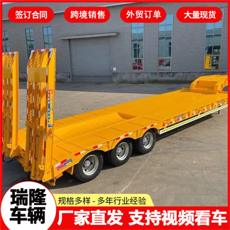 Export Foreign Trade Low-Profile Semi-Trailer, Heavy-Duty Flatbed Transport Vehicle, Multi-Axle Low-Profile Heavy Haulage Trailer