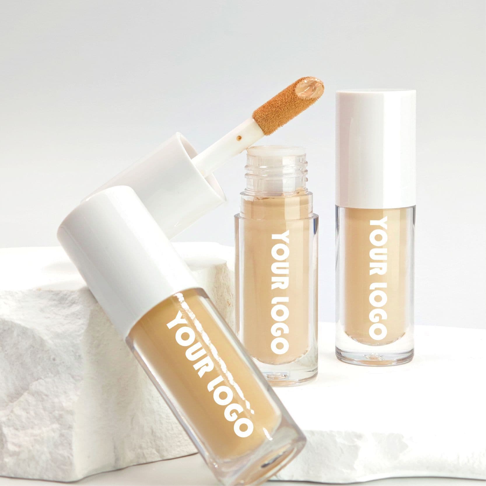 Cross-border No-logo Round-tip Long-wear Foundation Concealer Moisturizing Hydrating Primer Contour Concealer Liquid Nourishing Concealer