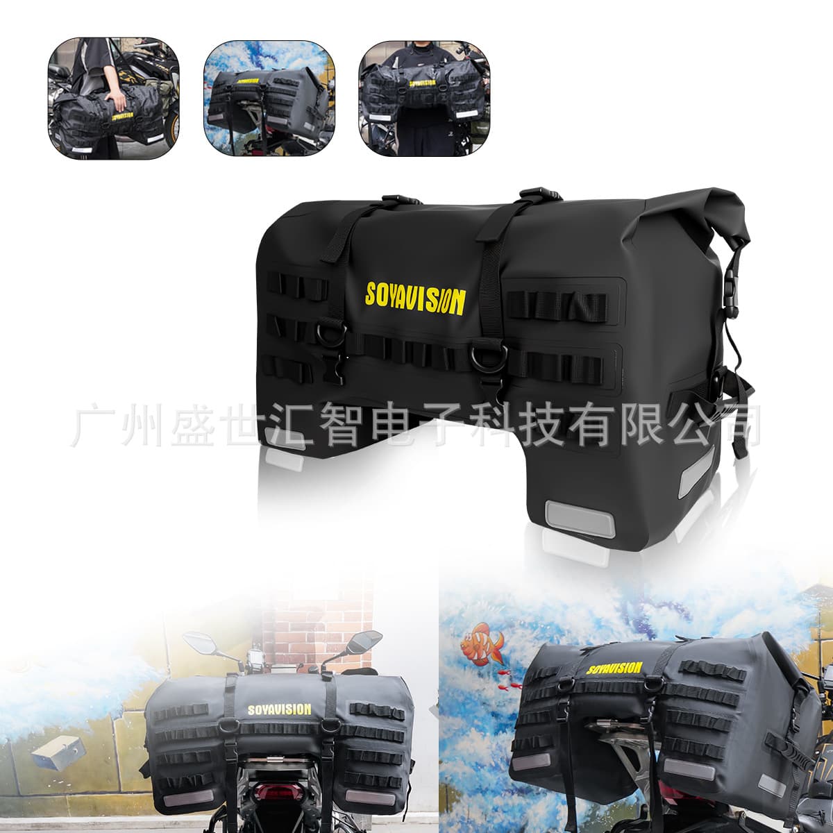 Waterproof motorcycle tail bag 40L/80L/100L large capacity tail bag riding backpack motorcycle pannier bag motorcycle rear seat bag