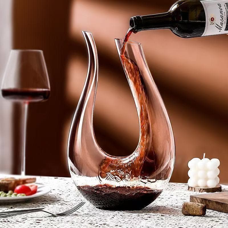 Wholesale Glass Red Wine Decanter Luxury Wine Glass Wine Decanter with Handle for Home Use Supermarket Drop Shipping