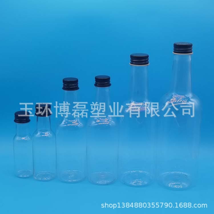 Manufacturer supply PET 30ml aluminum cap transparent plastic beverage/juice/wine bottles, message/wish bottles