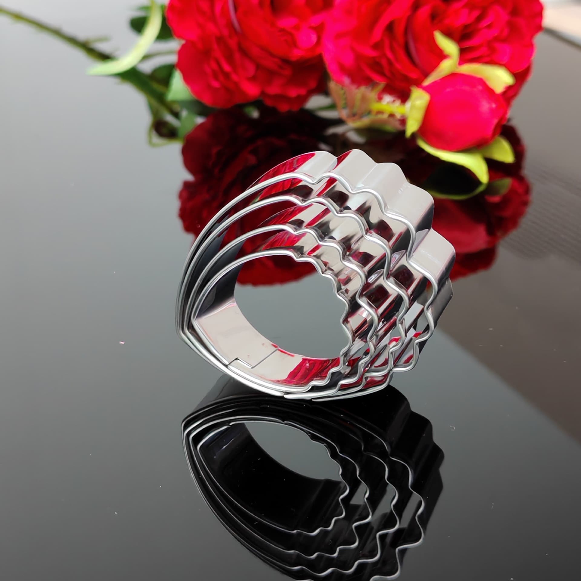 4Pcs Stainless Steel Mold Peony Flower Cutting Mold Art Cake Fondant Flower Mold DIY Baking Decoration Tool