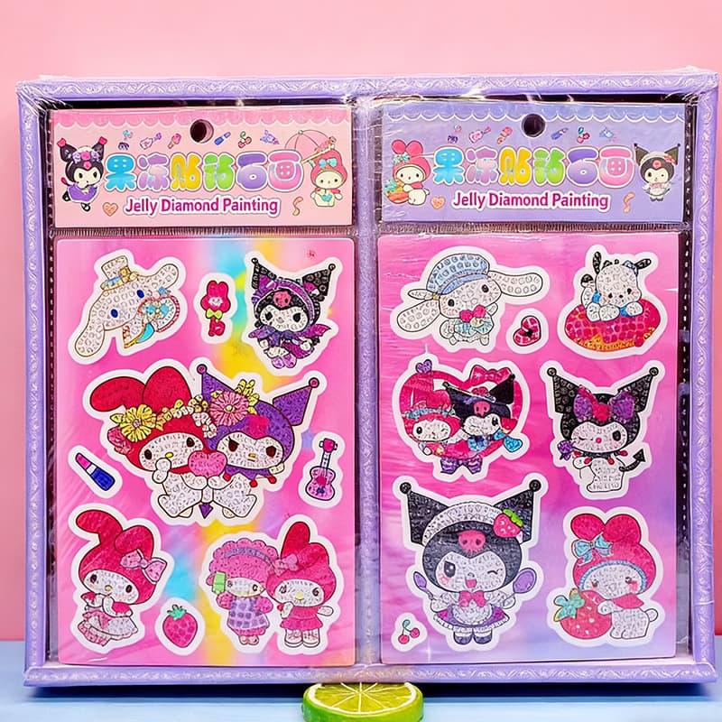 Cartoon Jelly Sticker Diamond Painting Stitch Labubu Sticker DIY Journal Decorative Sticker Children's Sticker Wholesale