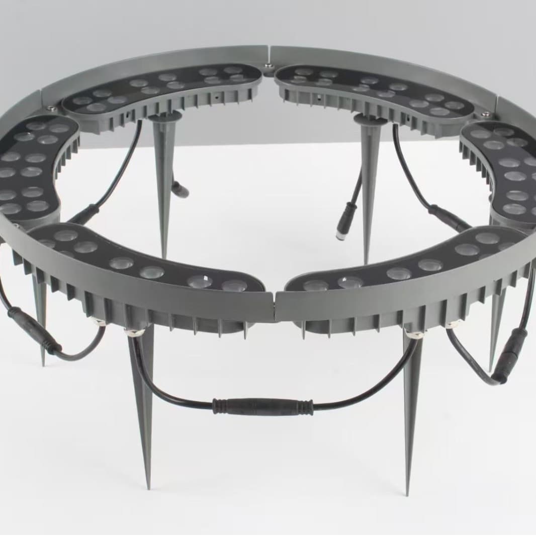 New tree-wrapping LED glass ground-insert tree light, multicolor light outdoor hoop tree spotlight warm light ring column light.