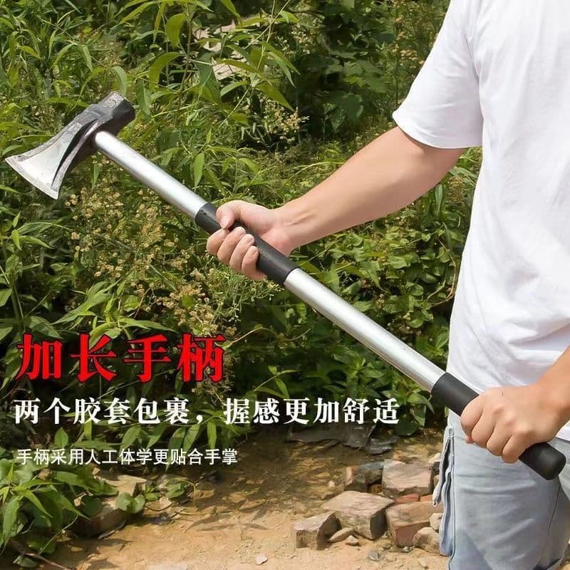 Forged Manganese Steel Ax with Thickened Iron Handle, Ax for Chopping Trees and Firewood, Hammer and Ax Integrated Long Handle Firewood Chopping Tool, Woodworker's Ax