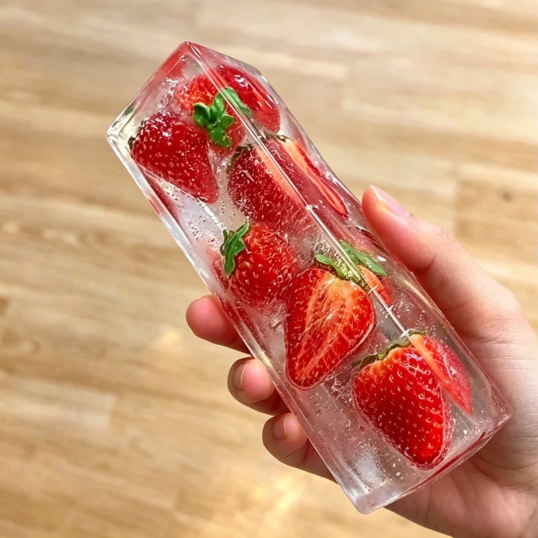 Cross-Border Long Strip Wagashi Series Handmade Squishy Strawberry Ice Cube Infinite Stress Relief Toy