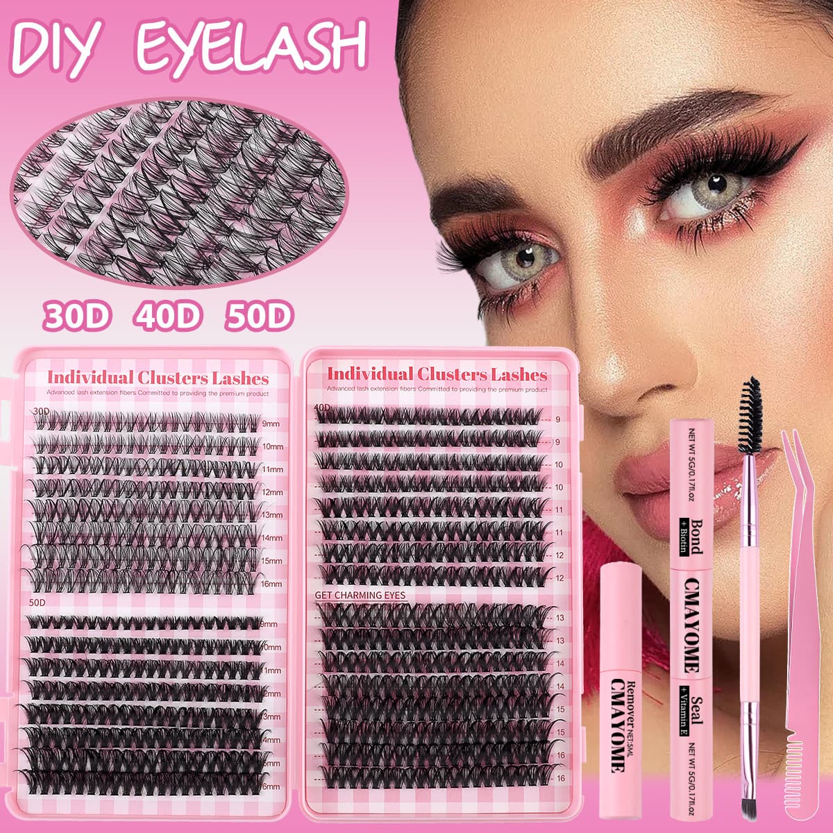 Cross-border Eyelash Book DIY Segmented False Lashes Large Capacity 640 Clusters 30D 40D Single Cluster Natural Lashes
