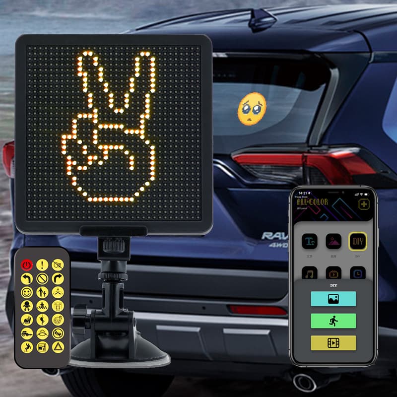 Cross-border 32x32 Pixel LED Smart Car Screen Rear Window Interactive Emoji Display Desktop Ambient Display