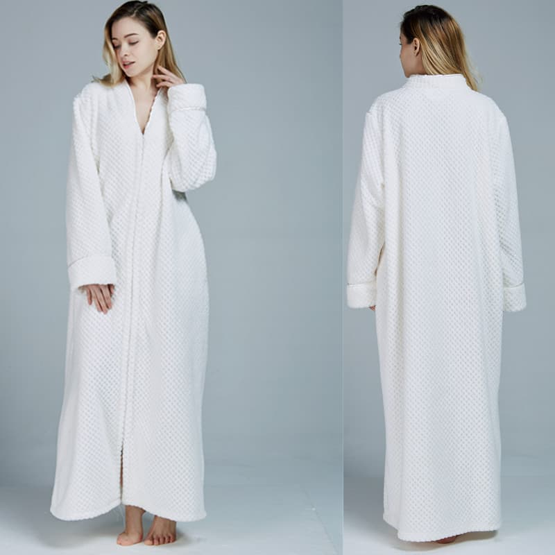 Cross-border bathrobe manufacturer flannel robe couple thicken lengthen nightgown men women plus size Amazon pajamas wholesale