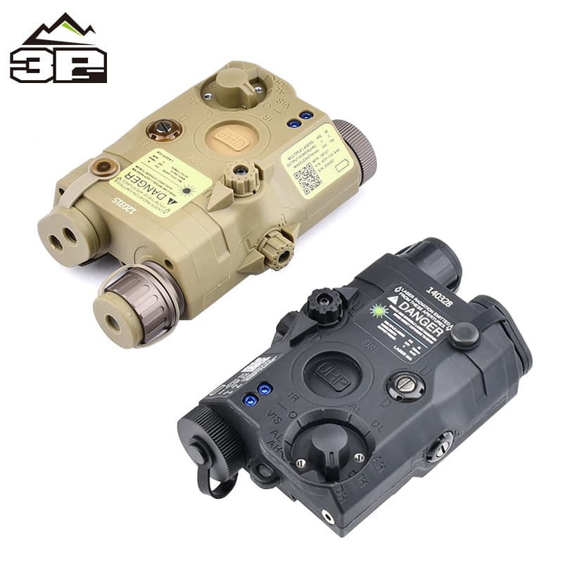 PEQ-15 Tactical Laser Designator with LED High-Intensity Flash Illumination, IR Red, Green, and Blue Laser, Battery Box (Overseas Version)