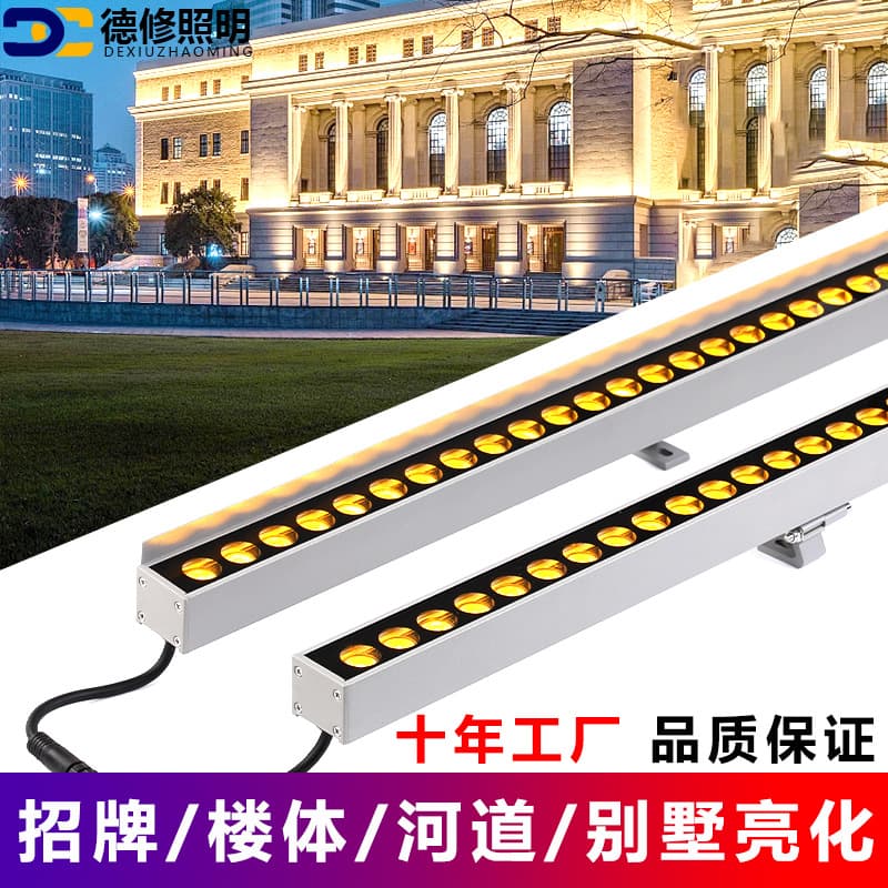 LED Wall Washer Light Outdoor Waterproof Indoor Linear Light Spotlight Building Bridge Lighting Exterior Wall 24V RGB Sign Light
