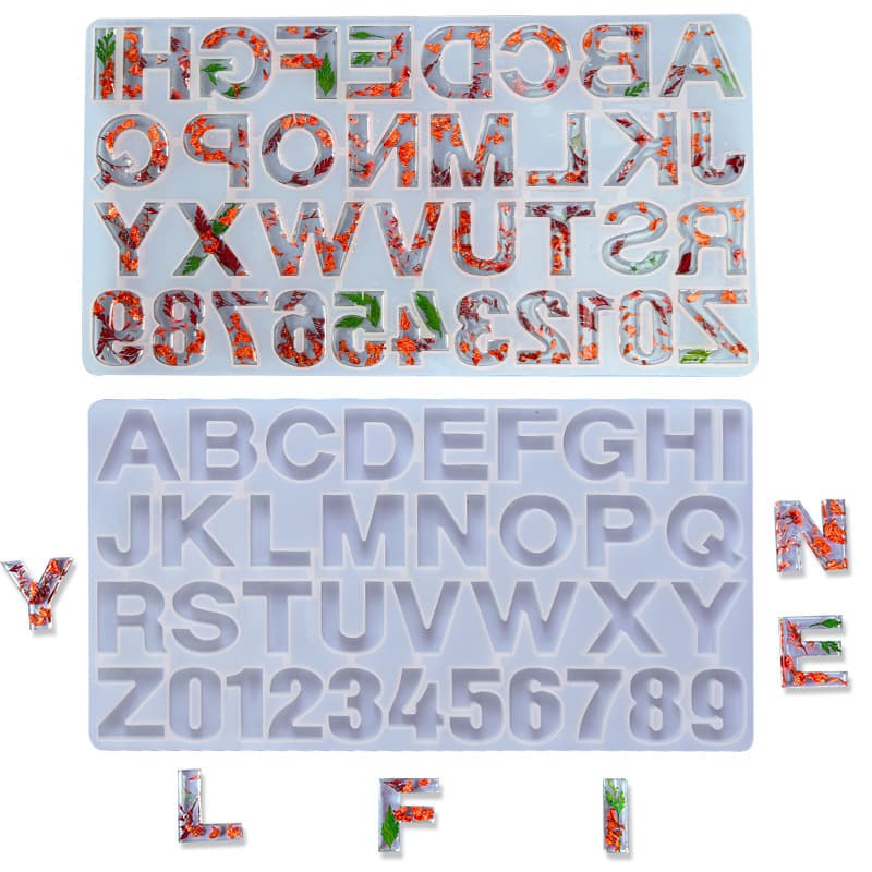 Maixin Uppercase 26 English Letters Silicone Mold DIY Jewelry Pendant Resin Mold Number Epoxy Cross-border
