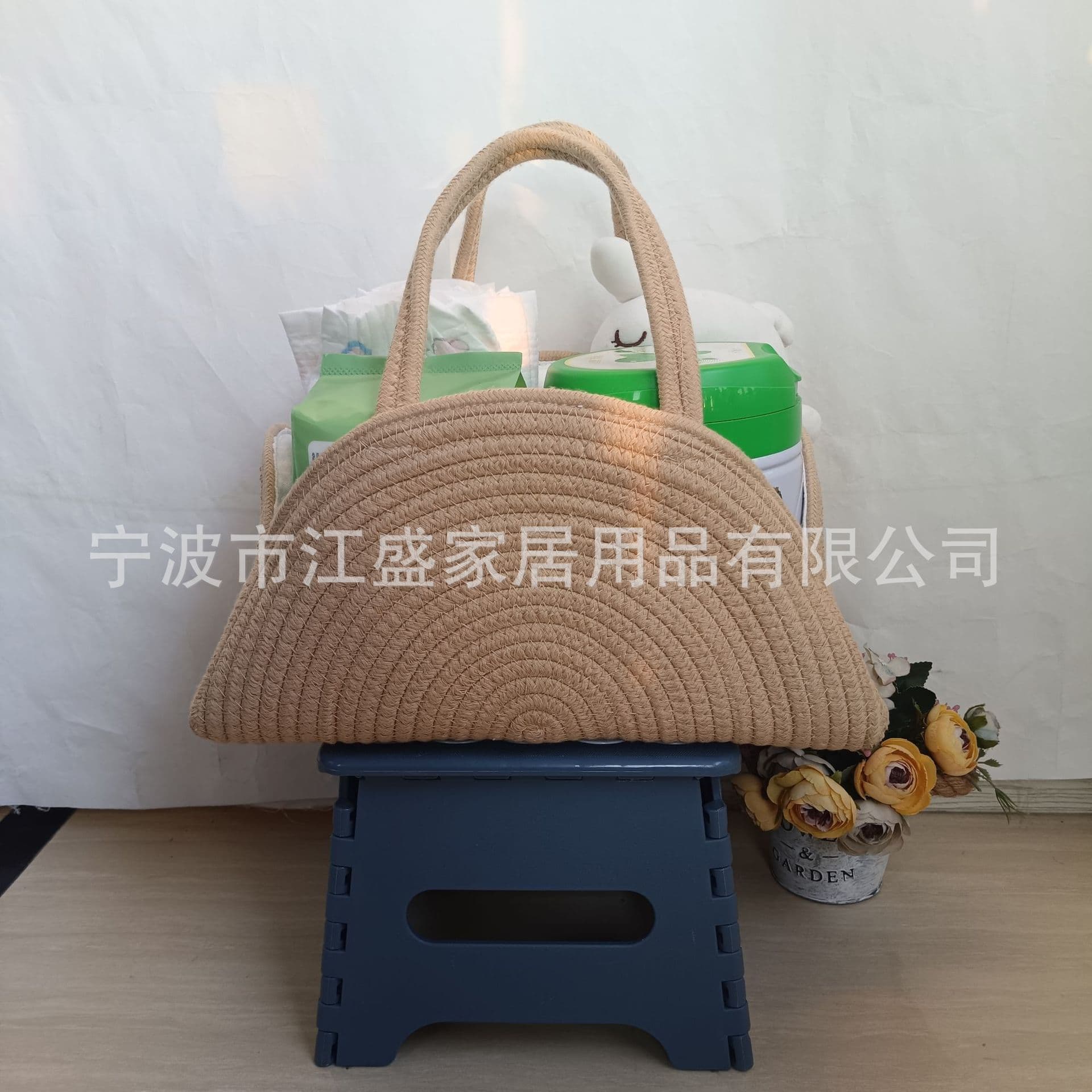 New Round Diaper Storage Bag, Baby Supplies Storage Bag, Portable Diaper Basket, Car Diaper Bag Wholesale