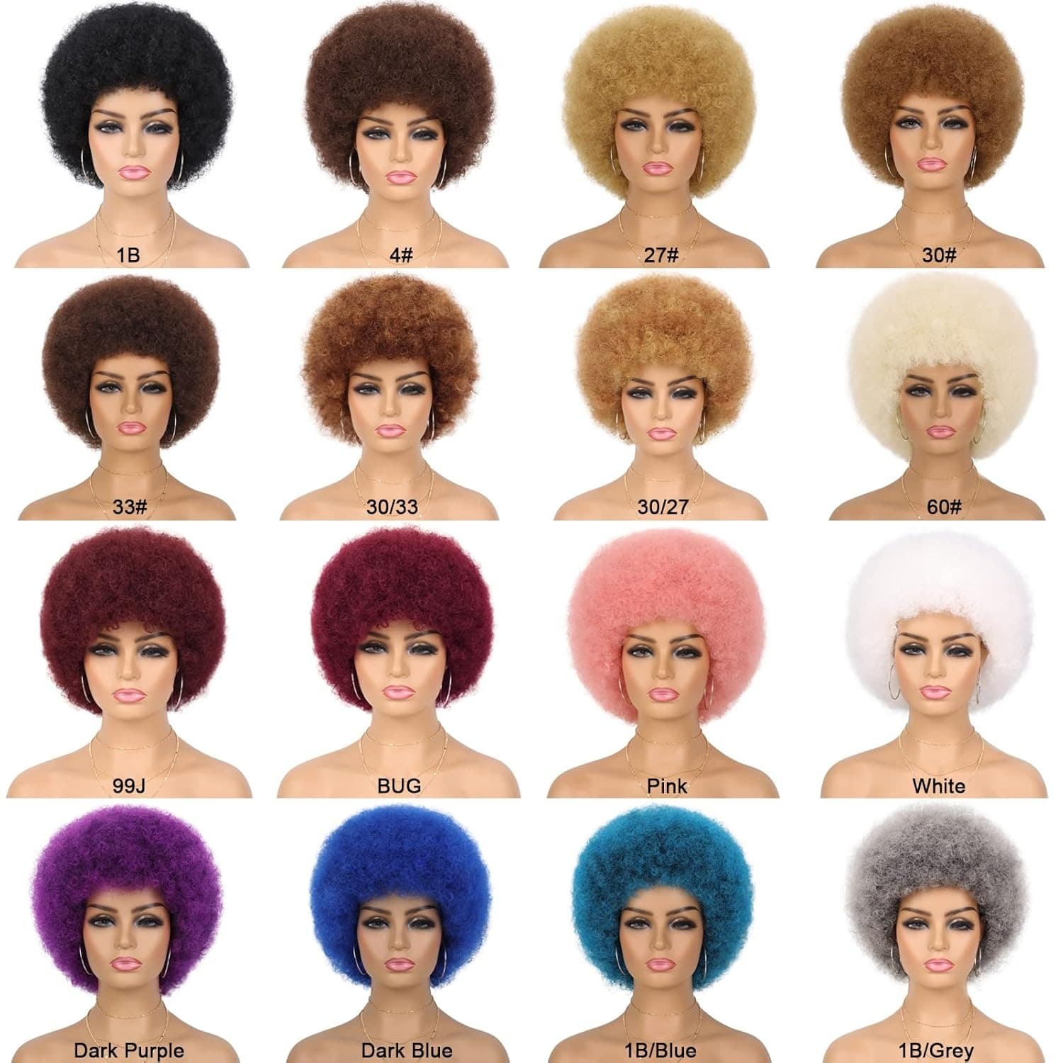 Cross-border Black Small Curly Afro Puffy Wig Short Fluffy Wig African Curly Afro Wig
