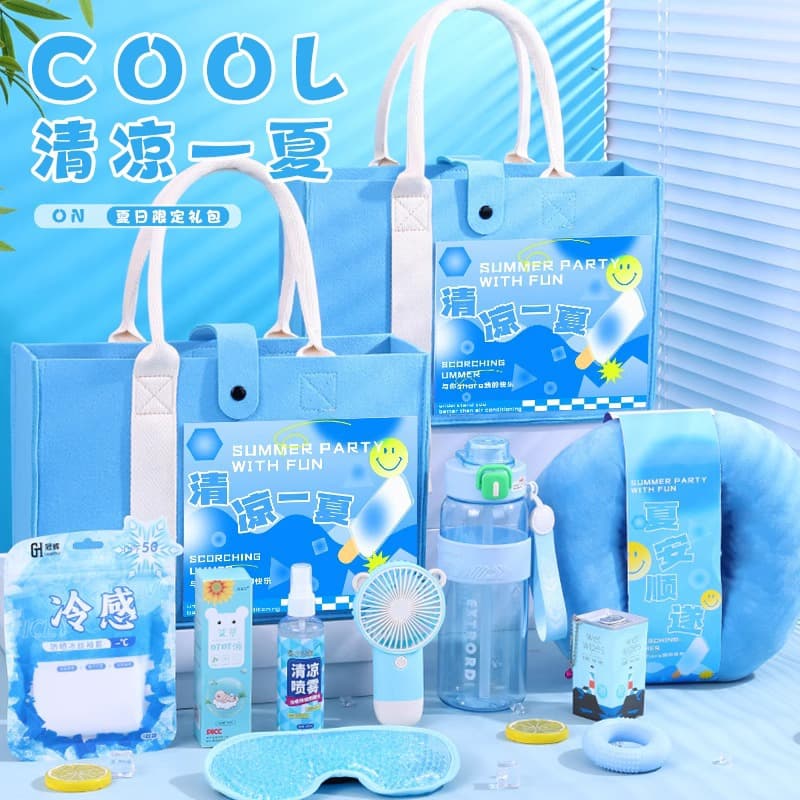 Summer Gift Set - Corporate Summer Gift Pack for Employees, Practical Cooling and Heatstroke Prevention Bag for New Hires