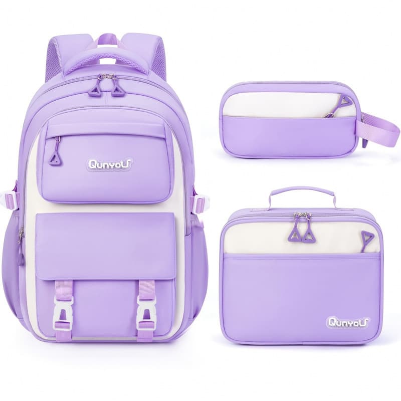 Bag CPC cross-border 3-piece elementary school student backpack for grades 1-6 lightweight large capacity girls school bag meal bag pencil bag
