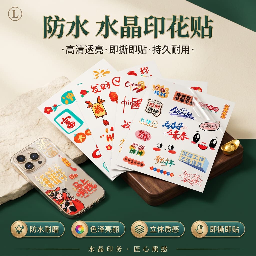3D Crystal Label Transfer Sticker Cartoon Cute Water Cup Sticker UV Transfer Sticker for Thermos Cup Car Sticker Scrapbook Sticker