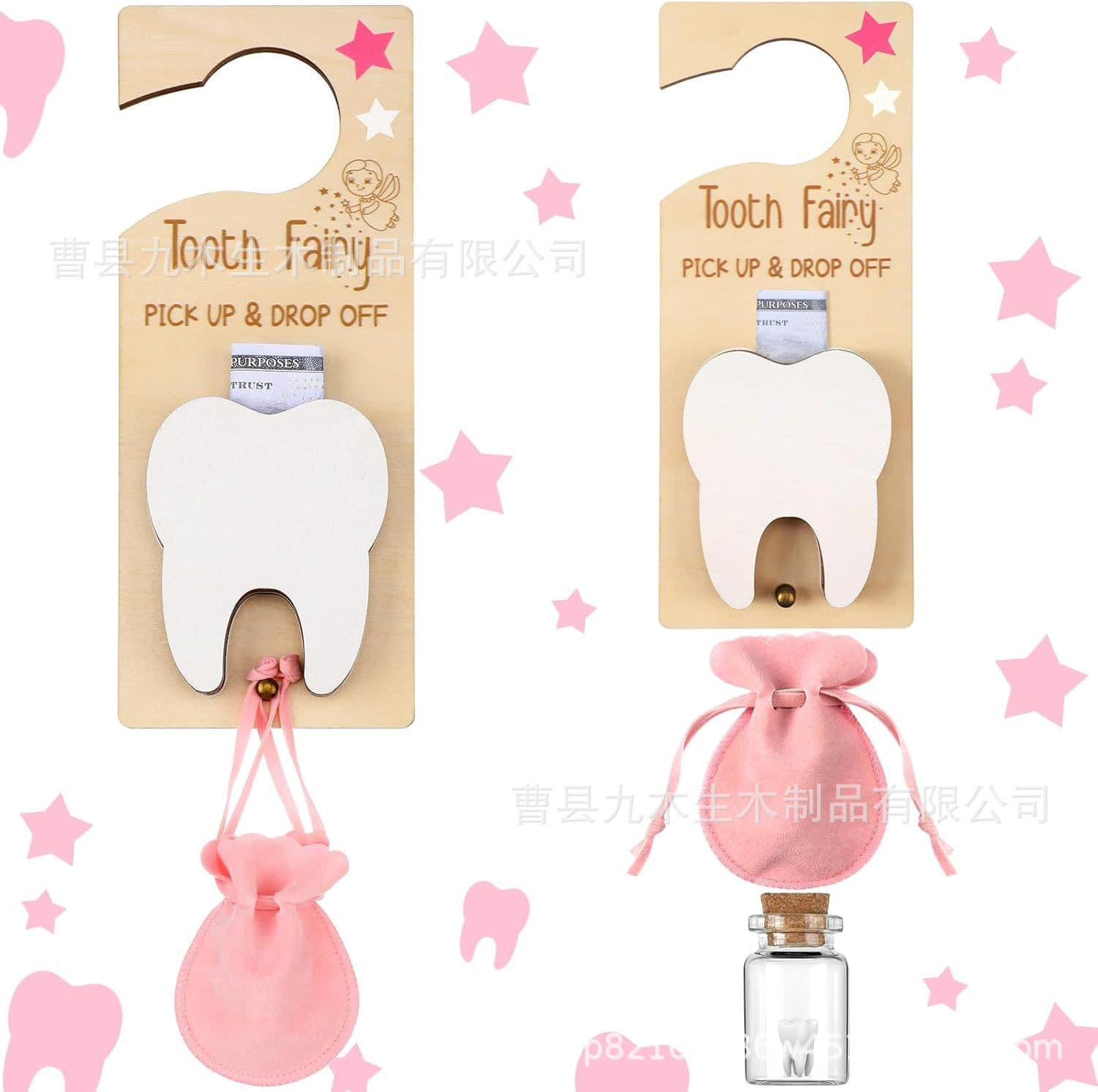 In Stock New Children's Tooth Fairy Door Hanger Hanging Ornament Doorknob Tooth Fairy Hanger Tooth Loss Gift Decoration Pegboard Hook