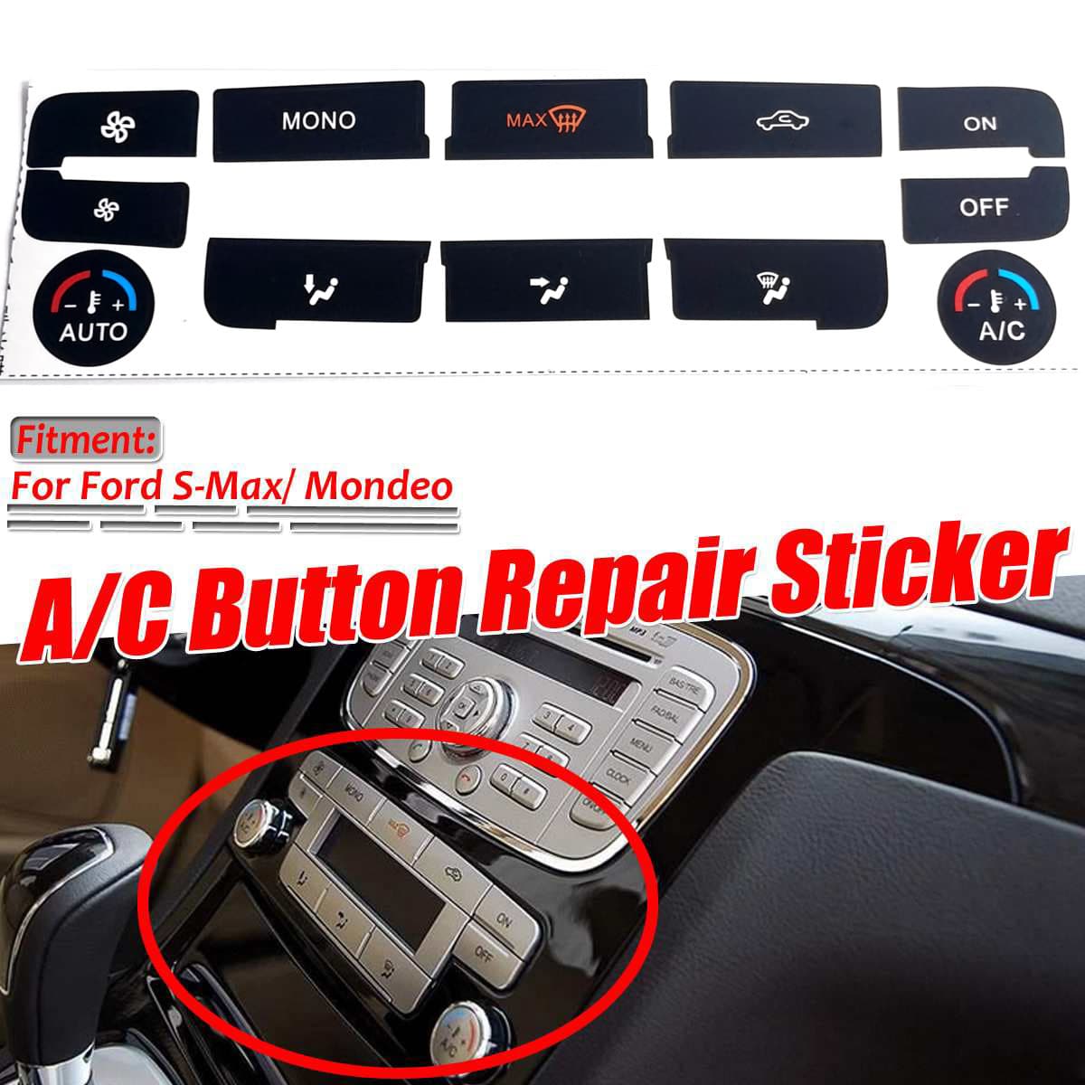 Black car air conditioning button repair sticker suitable for Ford AC S-Max/Mondeo