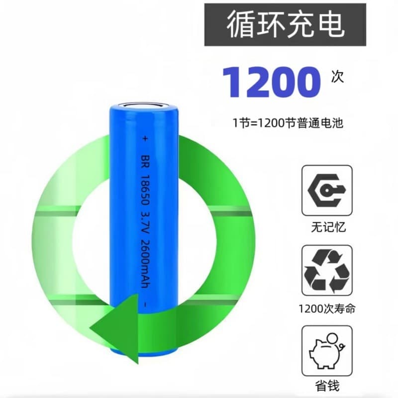 A-Grade 18650 Lithium Battery 2000mAh 18650 Battery 2600mAh Energy Storage Power 3.7V Rechargeable Battery