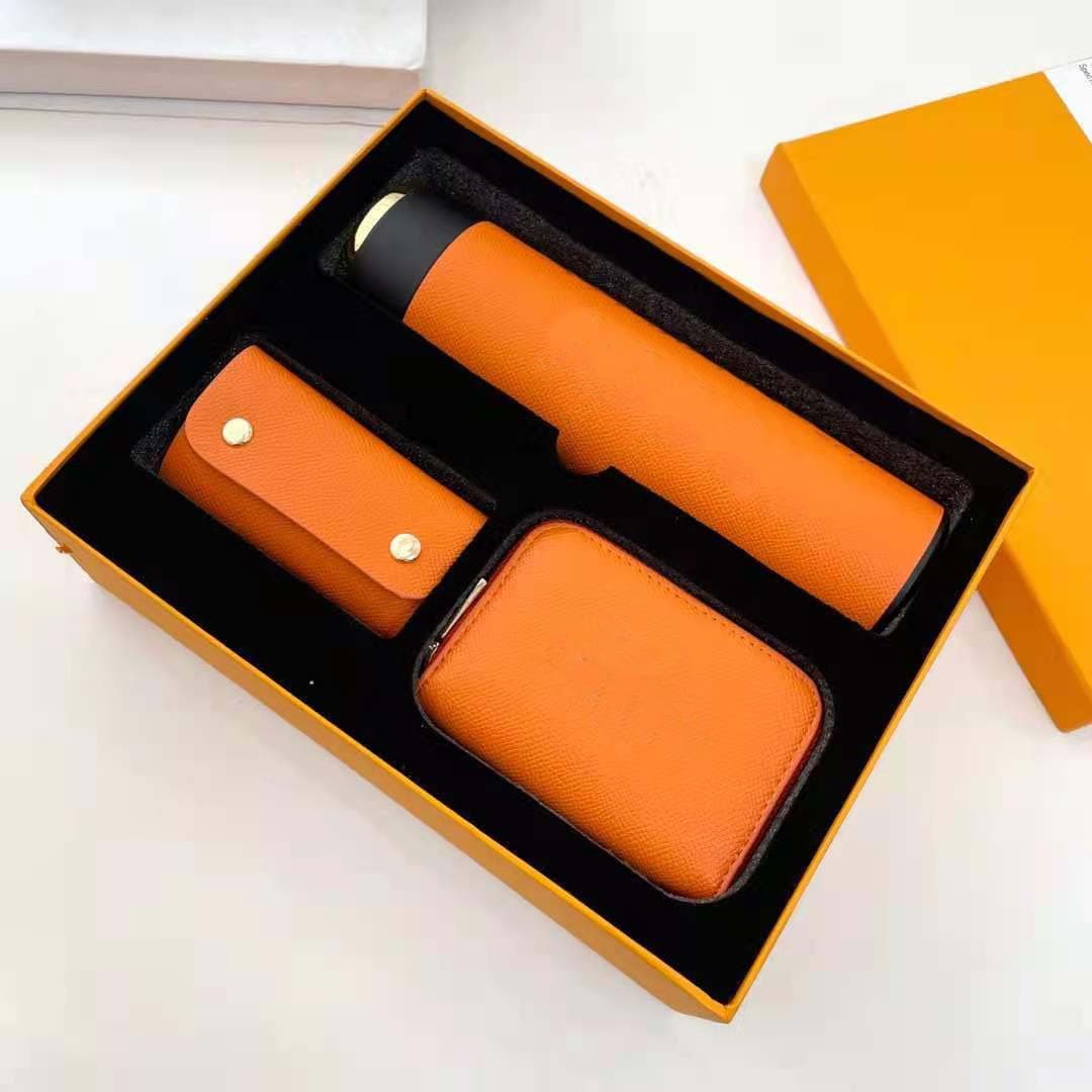 Cross-border Trade Business Gift Set LED Insulated Cup Card Holder Keychain Pouch Water Bottle Gift Box Bulk Export Gift Set