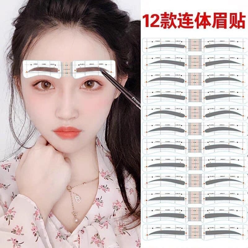 Eyebrow Stencil Kit for Beginners, Connected Eyebrow Guide Stickers, Lazy Eyebrow Card Stickers, Eyebrow Drawing Aid