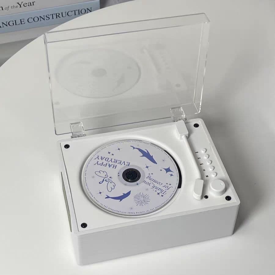 Retro Bluetooth CD Player, High-Quality Speaker, Trendy Vinyl Student Album Record Player, Birthday Gift