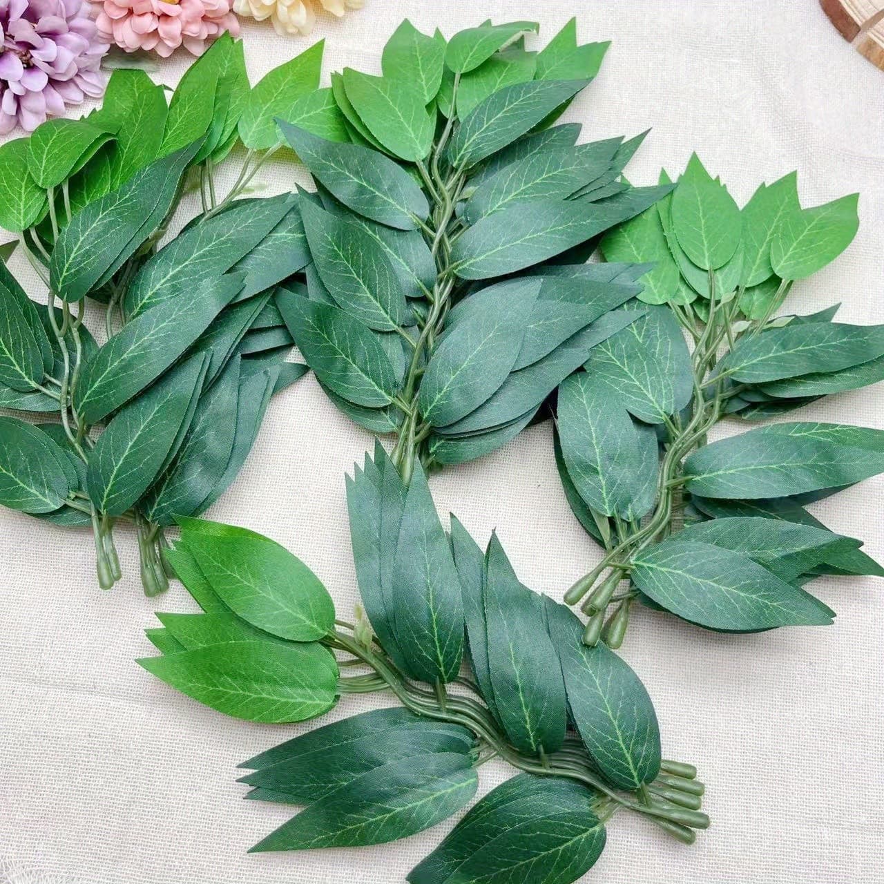 Cross-border Hot Selling Temu Drop Shipping Artificial Sand Olive Leaf Green Plant Indoor Fake Greenery Wedding Bouquet Decoration