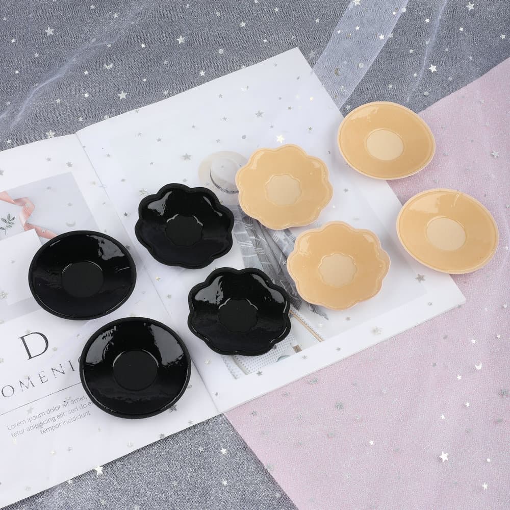 Nipple Cover Anti-Protrusion Pasties Bra Stickers for Women Wedding Thin Large Bust Fabric Breathable Bra Stickers Invisible Anti-Exposure