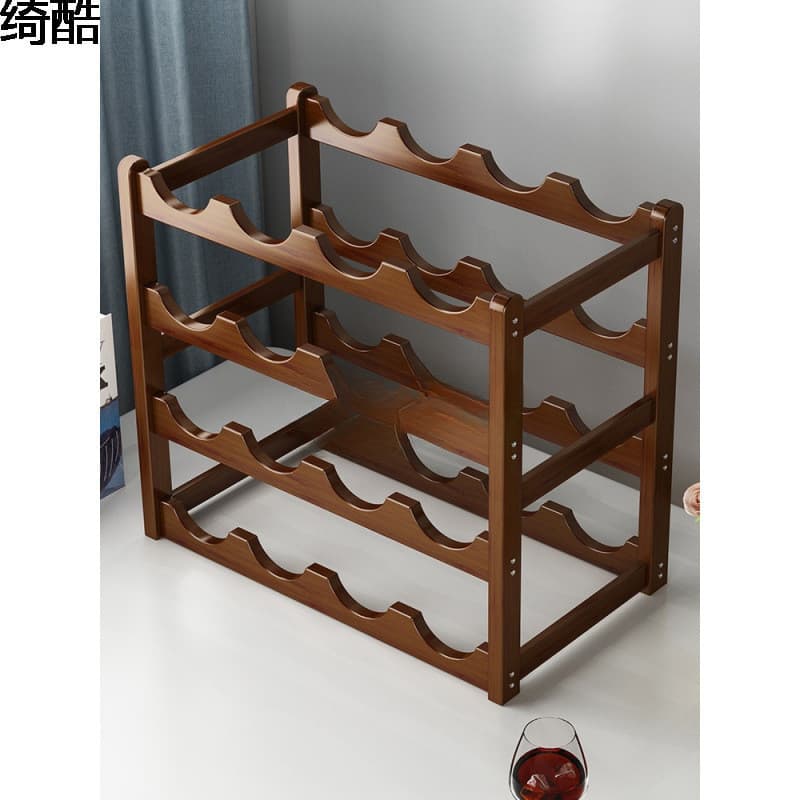 Simple wine rack solid wood wine cabinet red wine display rack home decoration bar small wine rack