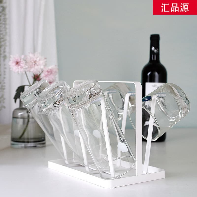 Simple and creative water cup holder, wrought iron wine glass rack, household cup storage rack, upside-down drain cup storage rack