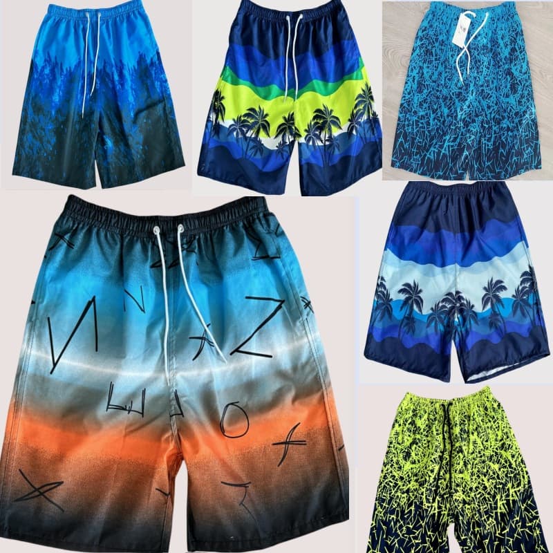 Men's Loose Beach Shorts, Outdoor Summer Quick-Dry Trunks, 5-Inch Sports Swim Shorts, Cooling Feel