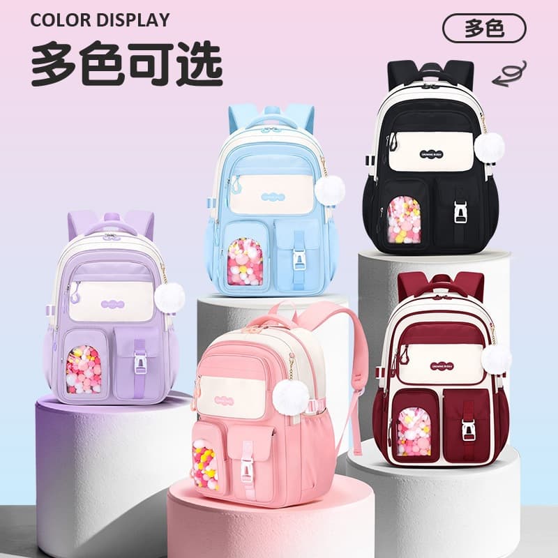 Cross-border School Bag 3-Piece Set for Junior and Senior High School Girls, High-Aesthetic Ins Style Backpack with Pencil Case and Tutoring Bag, Export Backpack